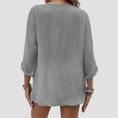 Elena - Handmade V-neck Blouse