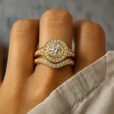 Vivienne – Antique-Inspired Gold Crystal Ring Collection
