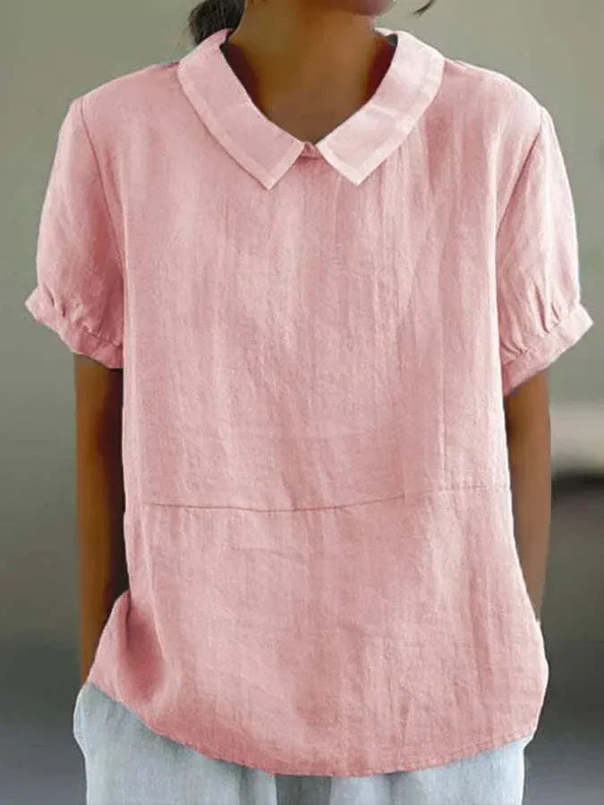 Eva – Natural Linen Blouse