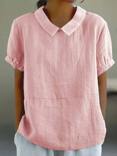 Eva – Natural Linen Blouse