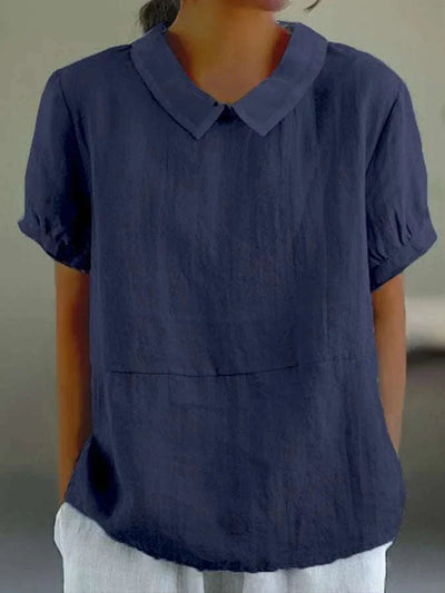 Eva – Natural Linen Blouse
