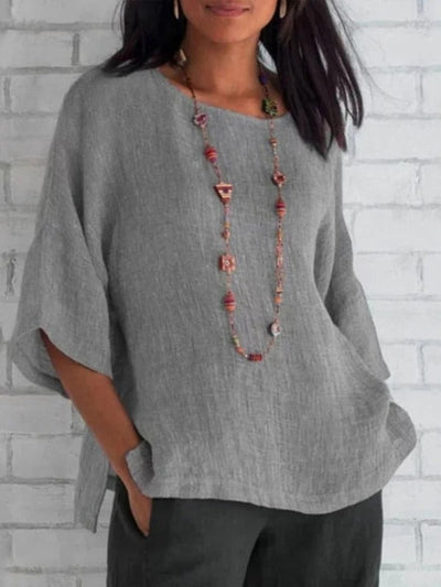 Olivia – Classic Crewneck Blouse