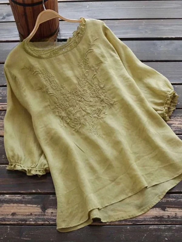 Elodie – Embroidered Cotton Blouse