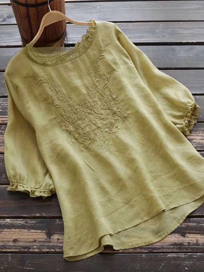 Elodie – Embroidered Cotton Blouse