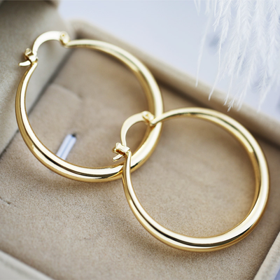 Mabel – Textured Antique Gold Hoops