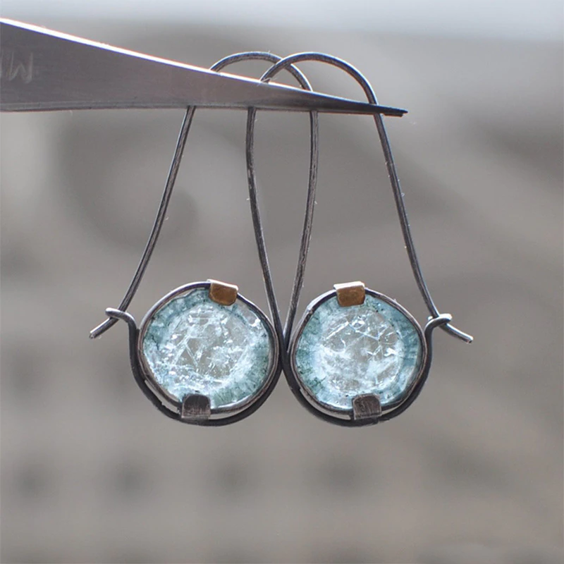 Diana – Aqua Crystal Dangle Earrings