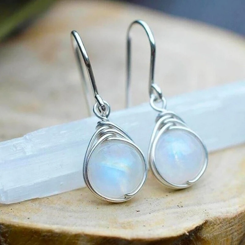 Mira – Opalescent Moonstone Teardrops
