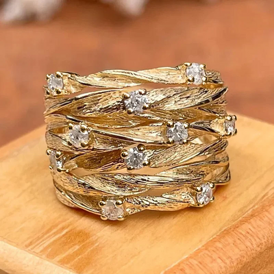 Vera – Antique Gold Sparkle Ring