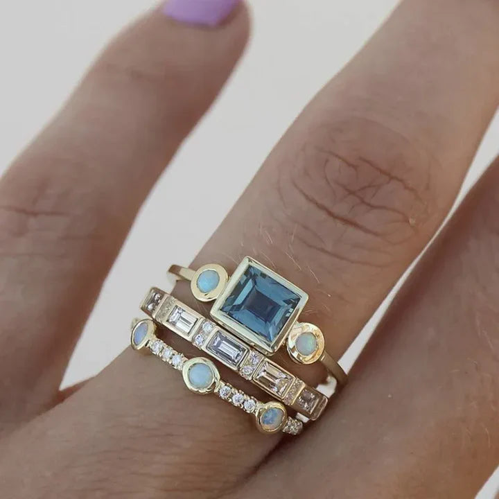 Emma – Blue Zirconium Ring Set