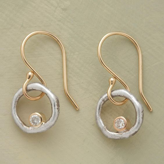 Roan - Vintage Gold & Silver Zirconia Earrings
