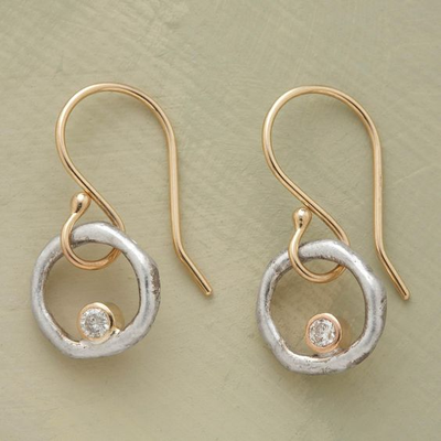 Roan - Vintage Gold & Silver Zirconia Earrings