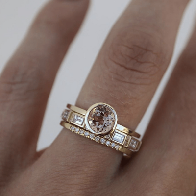 Caelia - Vintage Inlaid Crystal Gold Ring