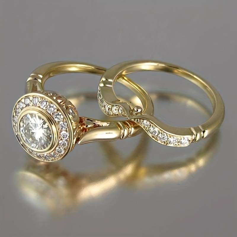 Vivienne – Antique-Inspired Gold Crystal Ring Collection