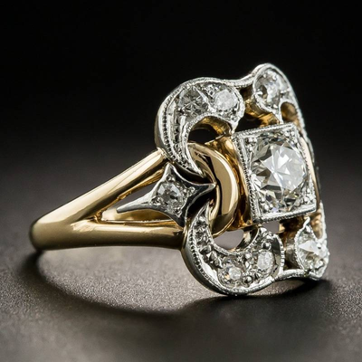Zaria - Vintage Zirconia Gold Ring