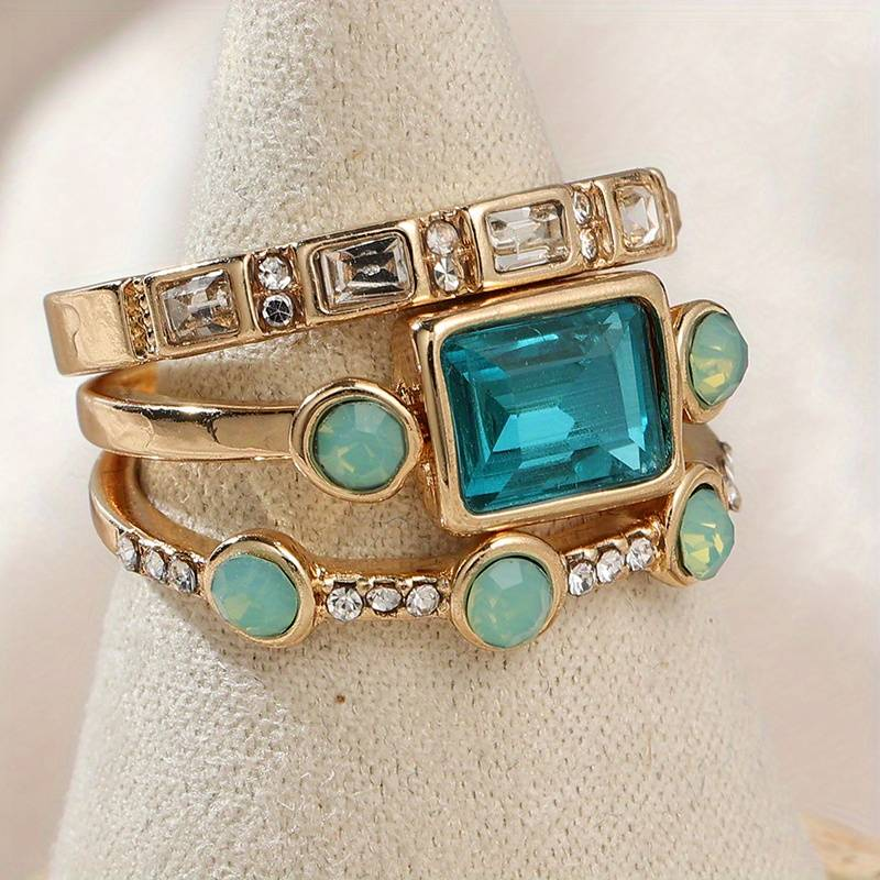 Emma – Blue Zirconium Ring Set