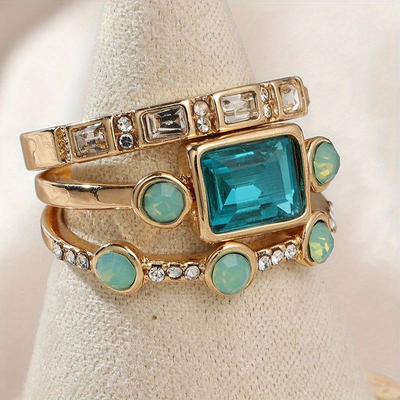 Emma – Blue Zirconium Ring Set