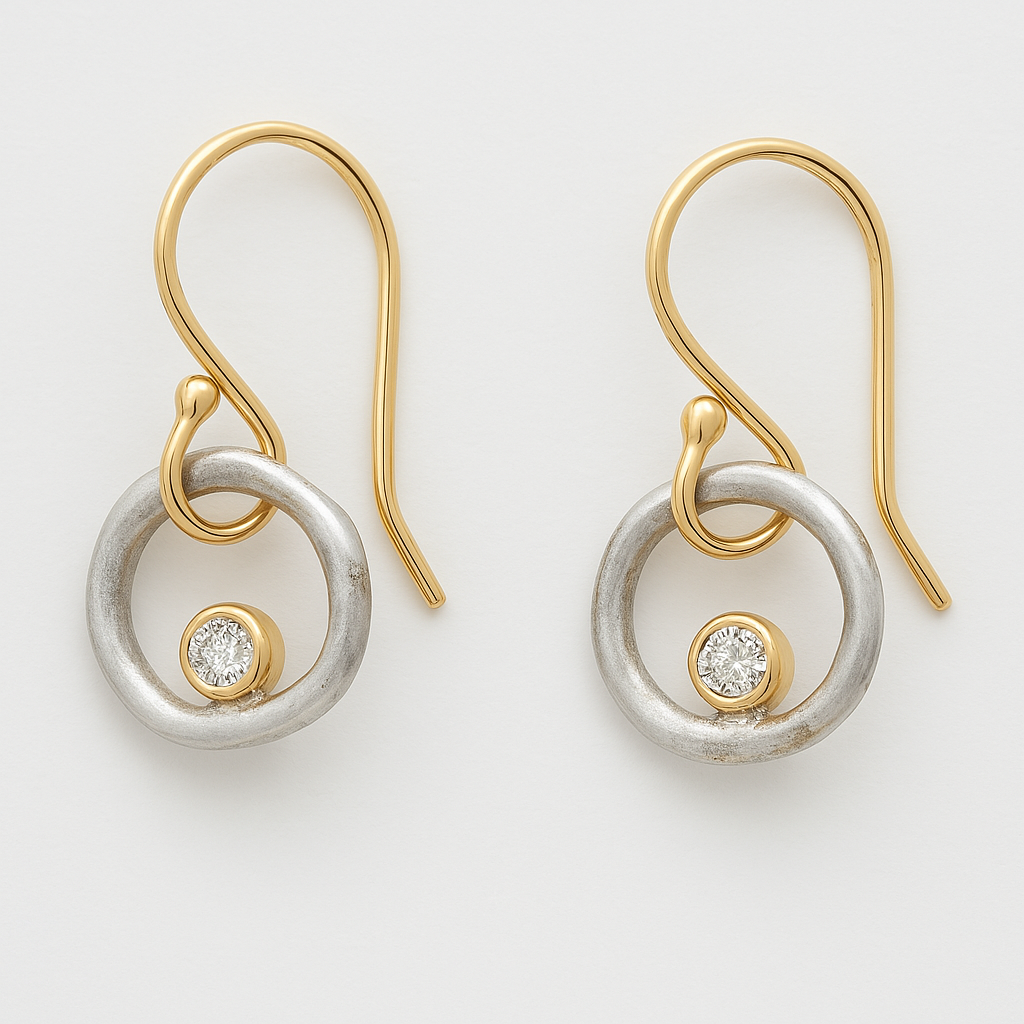 Roan - Vintage Gold & Silver Zirconia Earrings