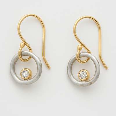Roan - Vintage Gold & Silver Zirconia Earrings