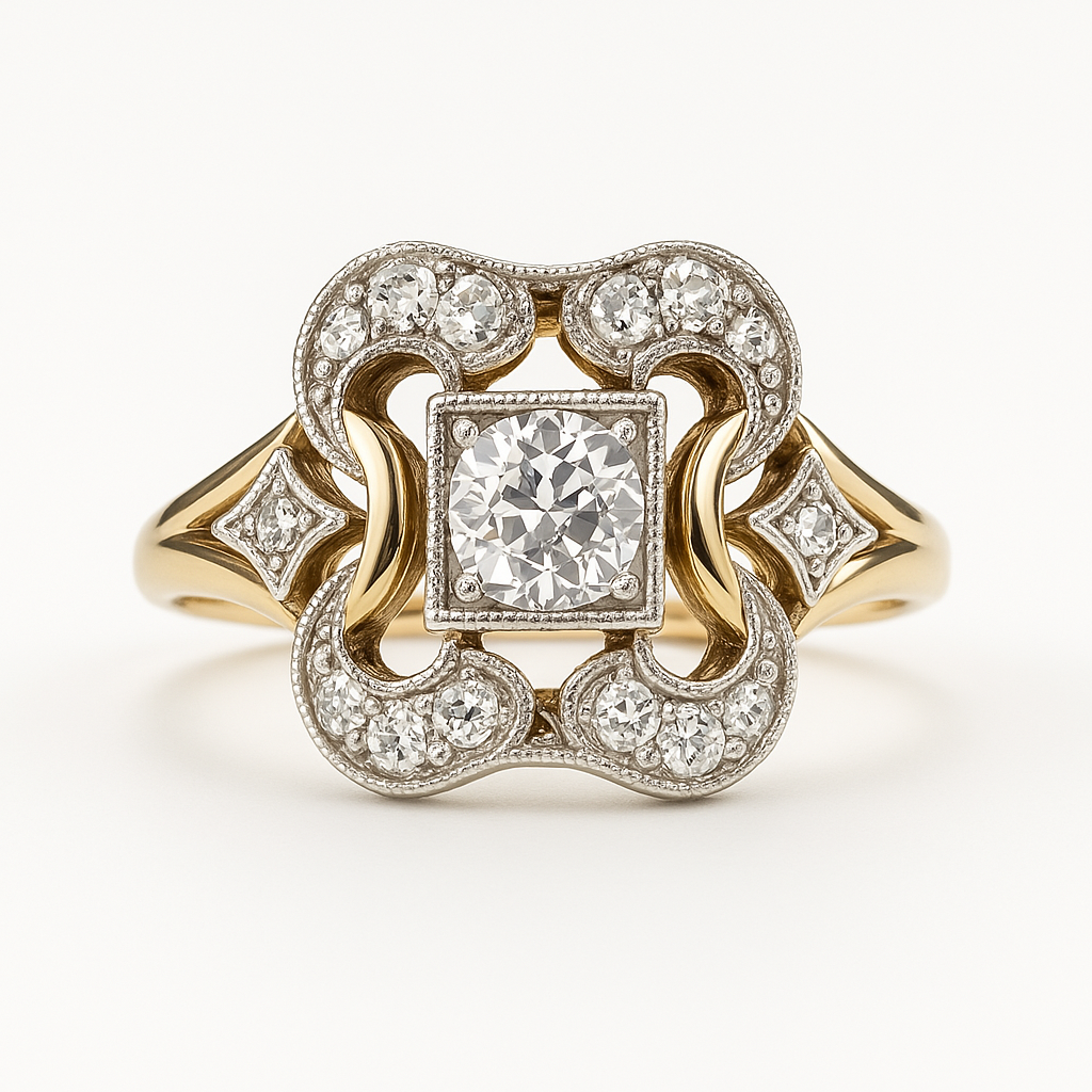 Zaria - Vintage Zirconia Gold Ring