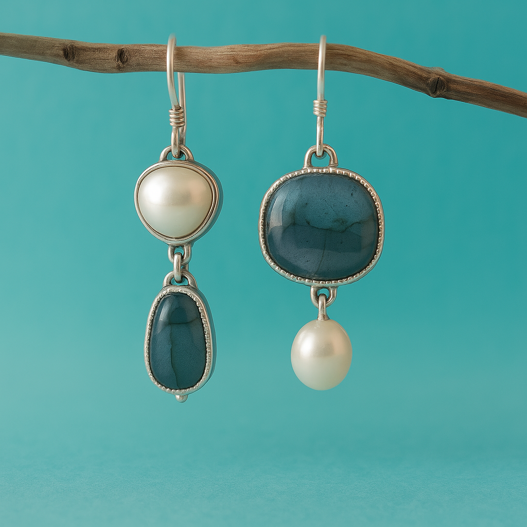 Liora – Handset Blue Crystal Vintage Studs