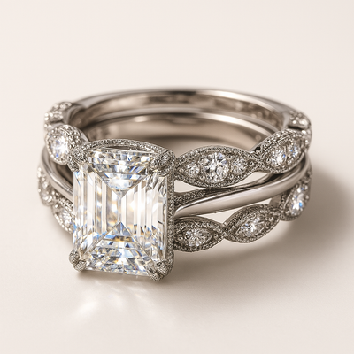 Clara – Bright Stacked Silver Statement Ring