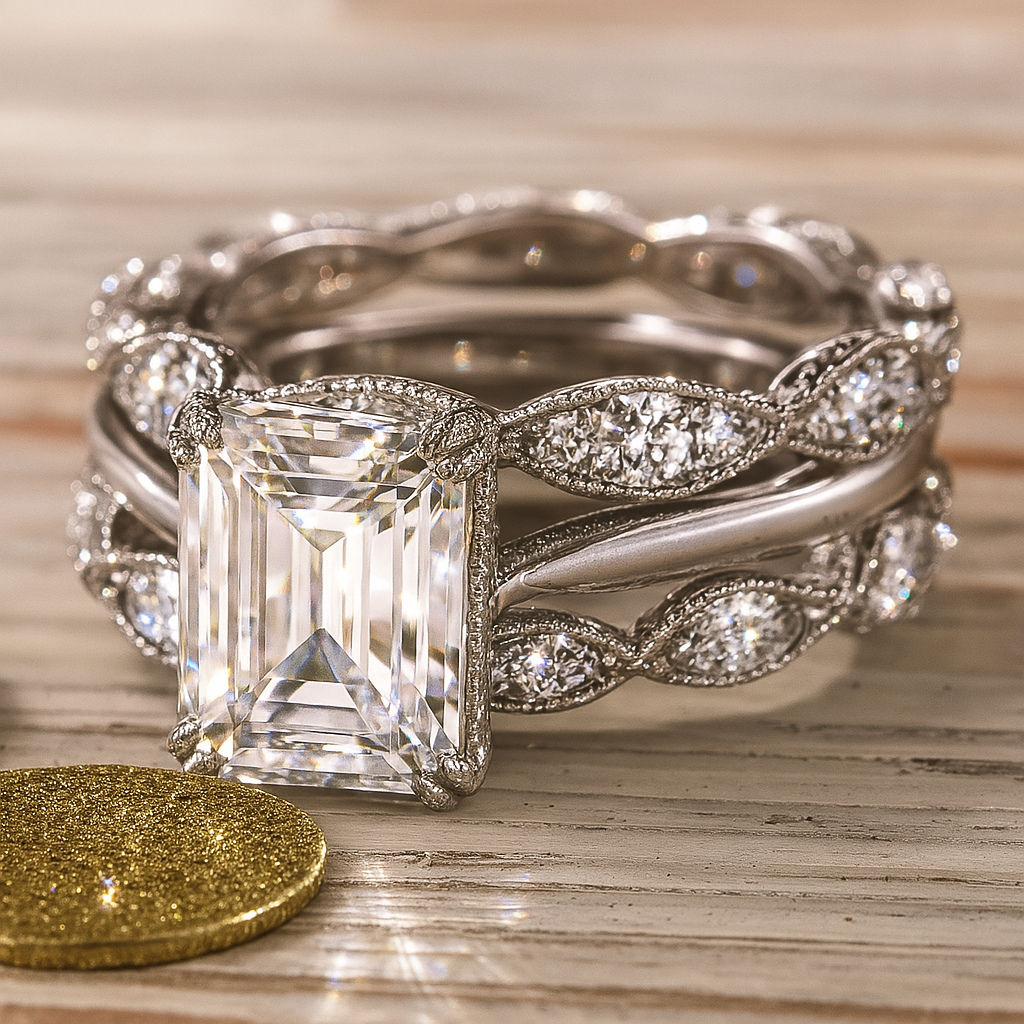 Clara – Bright Stacked Silver Statement Ring