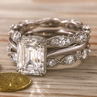 Clara – Bright Stacked Silver Statement Ring