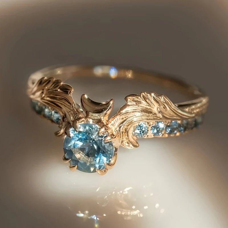Sparkling Exotic Blue Gold Ring~