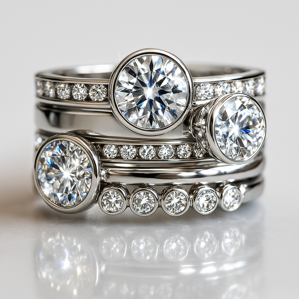 Mira – Layered Silver & Crystal Glow Ring
