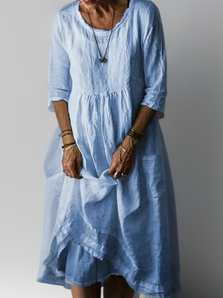 Breezy Round Neck Maxi Dress