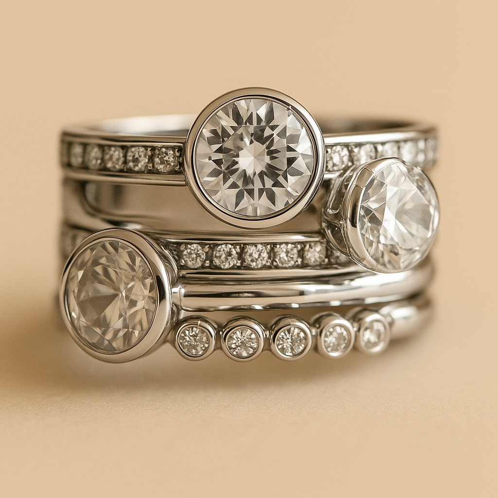 Mira – Layered Silver & Crystal Glow Ring