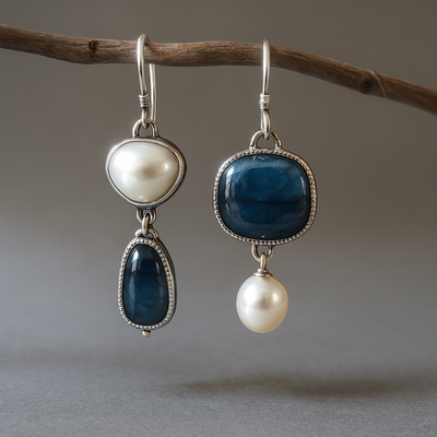 Liora – Handset Blue Crystal Vintage Studs