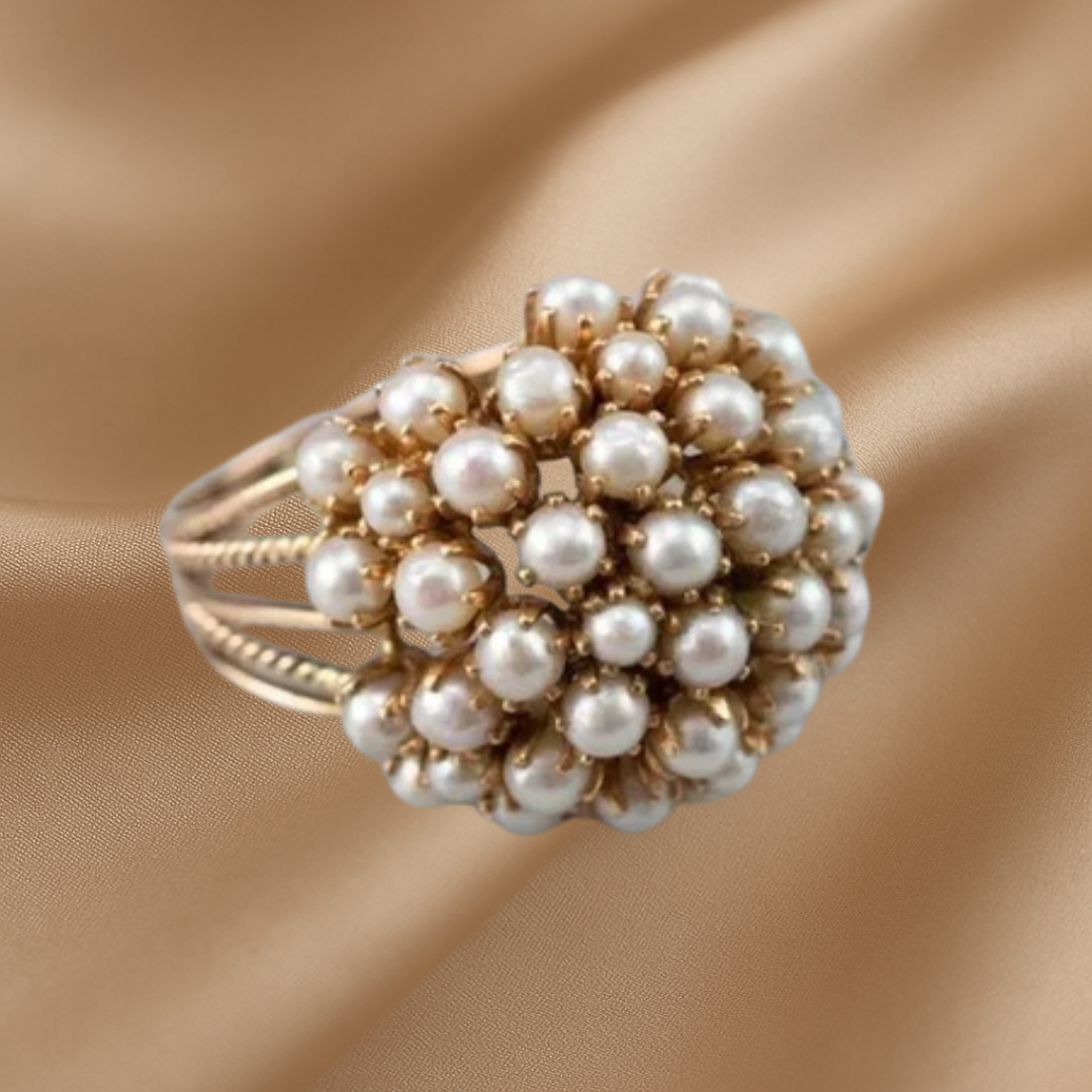 Inlaid Pearls Ring