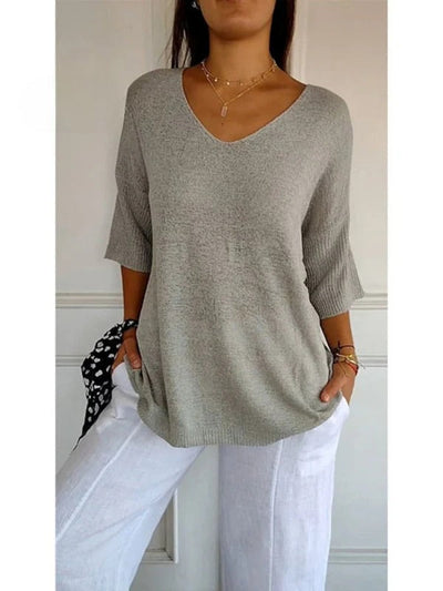 Elise – 3/4 Sleeve V-Neck Top