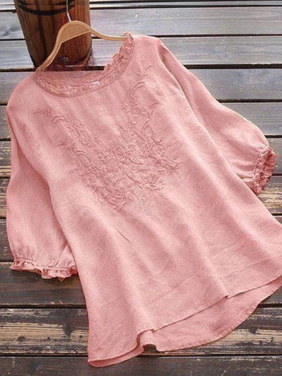 Elodie – Embroidered Cotton Blouse