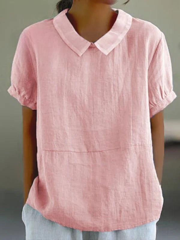 Claire – Short-Sleeve Round Neck Blouse