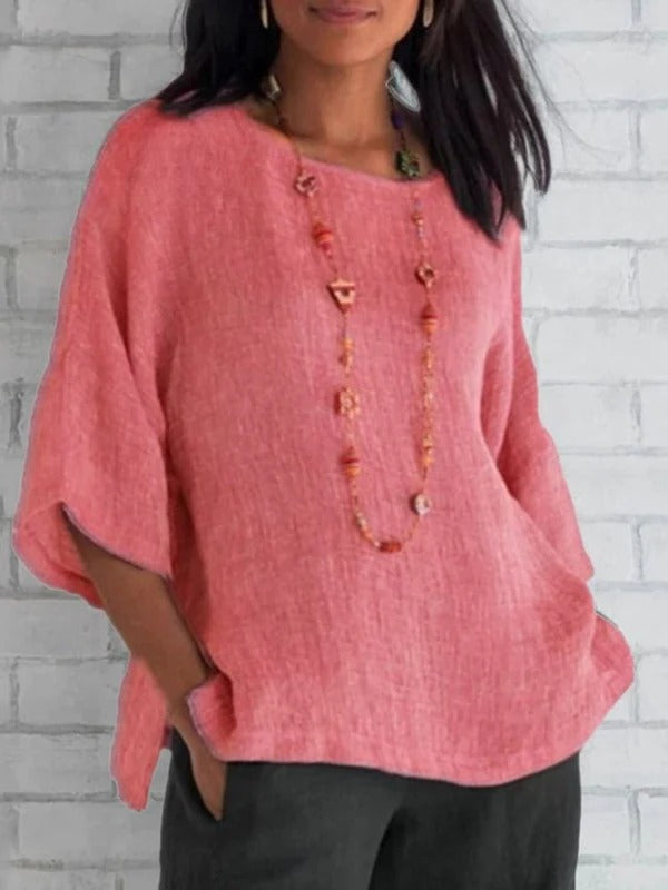 Olivia – Classic Crewneck Blouse