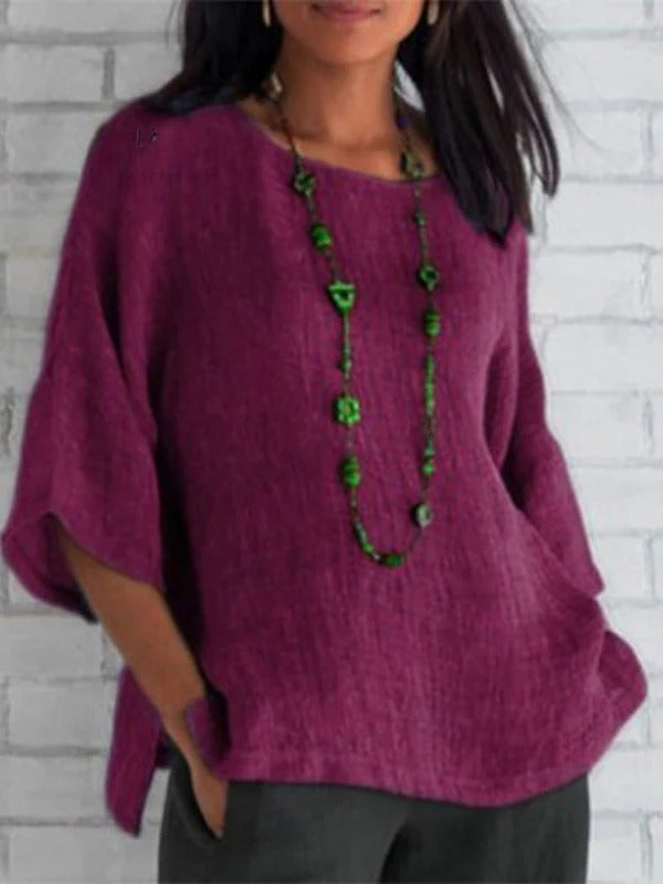Olivia – Classic Crewneck Blouse