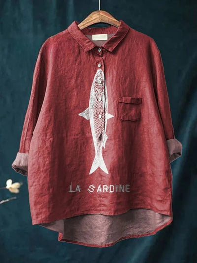 Sadie – Sardine Print Blouse