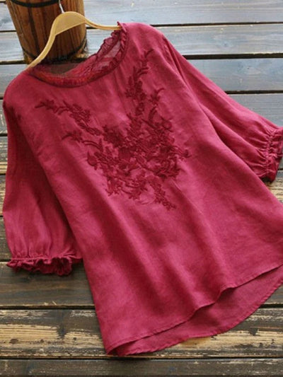 Elodie – Embroidered Cotton Blouse