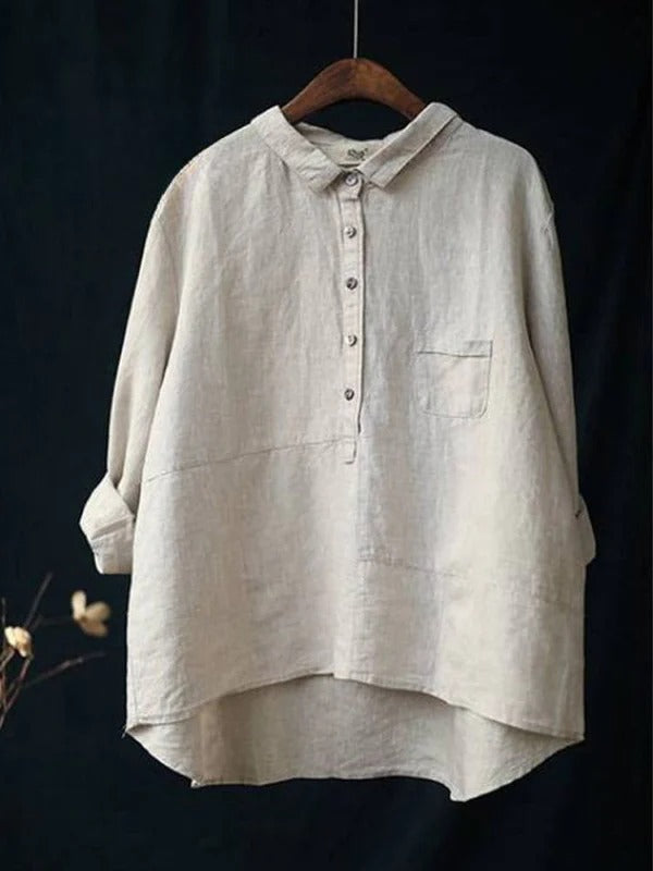 Emma – Lapel Neck Long-Sleeve Blouse