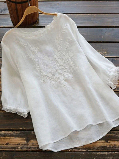 Elodie – Embroidered Cotton Blouse