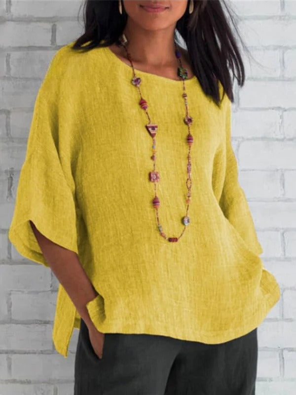 Olivia – Classic Crewneck Blouse