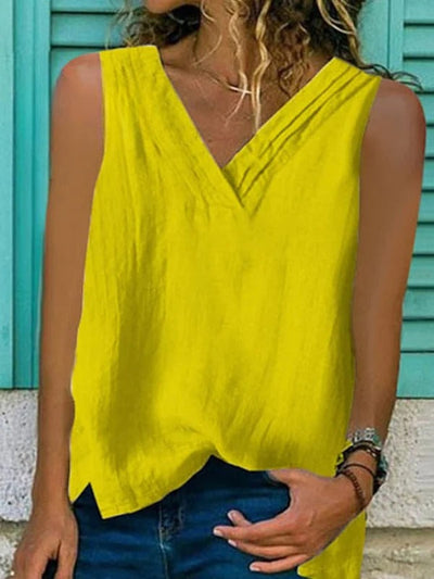 Lily – V-Neck Sleeveless Blouse