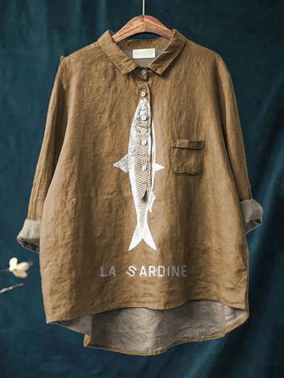 Sadie – Sardine Print Blouse