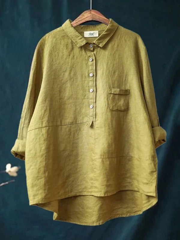 Emma – Lapel Neck Long-Sleeve Blouse